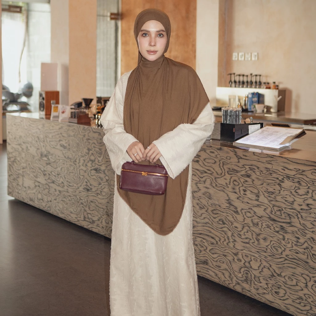 Lozy Hijab - Sada Abaya (Abaya Loose Dress Bahan Linen Jacquard Style Syari) - Gambar 2
