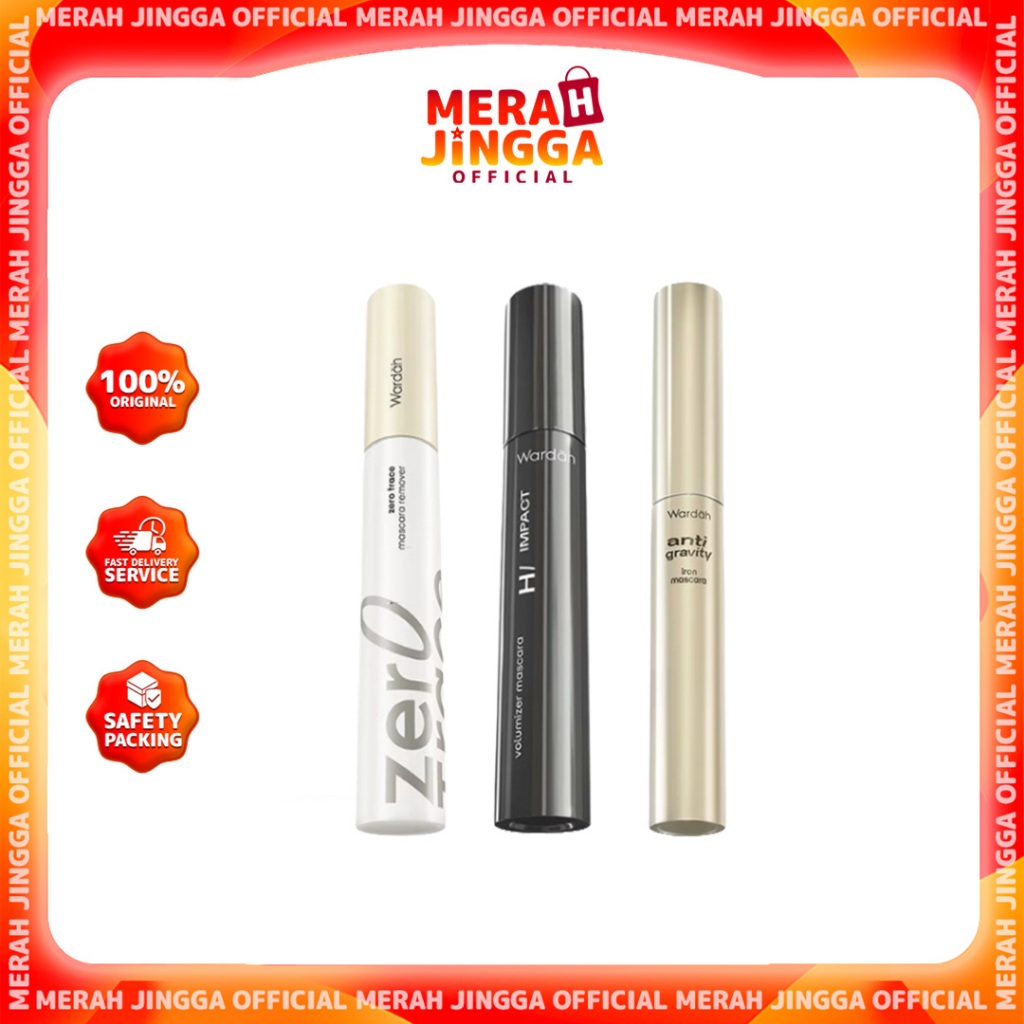 WARDAH Mascara Hi-Impact Volumizer Mascara Anti-Gravity Iron Mascara Wardah Zero Trace Mascara Remover / MJO