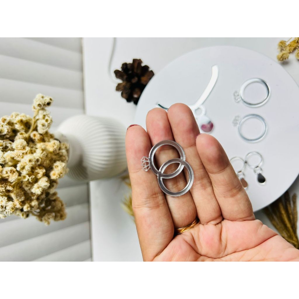 MAHAR PERNIKAHAN KALUNG CINCIN GELANG ANTING ANTING MAHAR PERNIKAHAN / REPLIKA PERHIASAN AKRILIK - Gambar 4