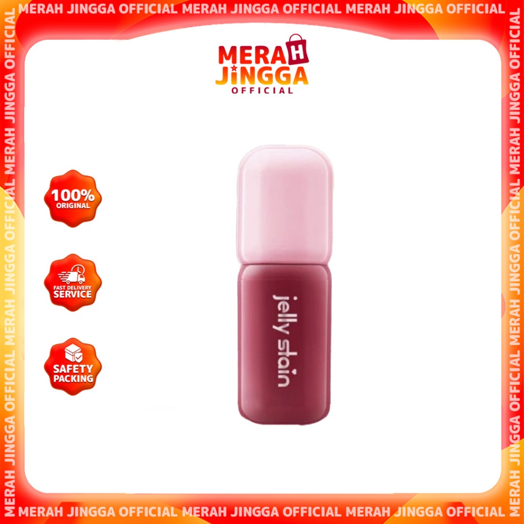 Emina Jelly Stain Lip Tint Korea Glossy Ombre Tahan 12 Jam / Merah Jingga Official