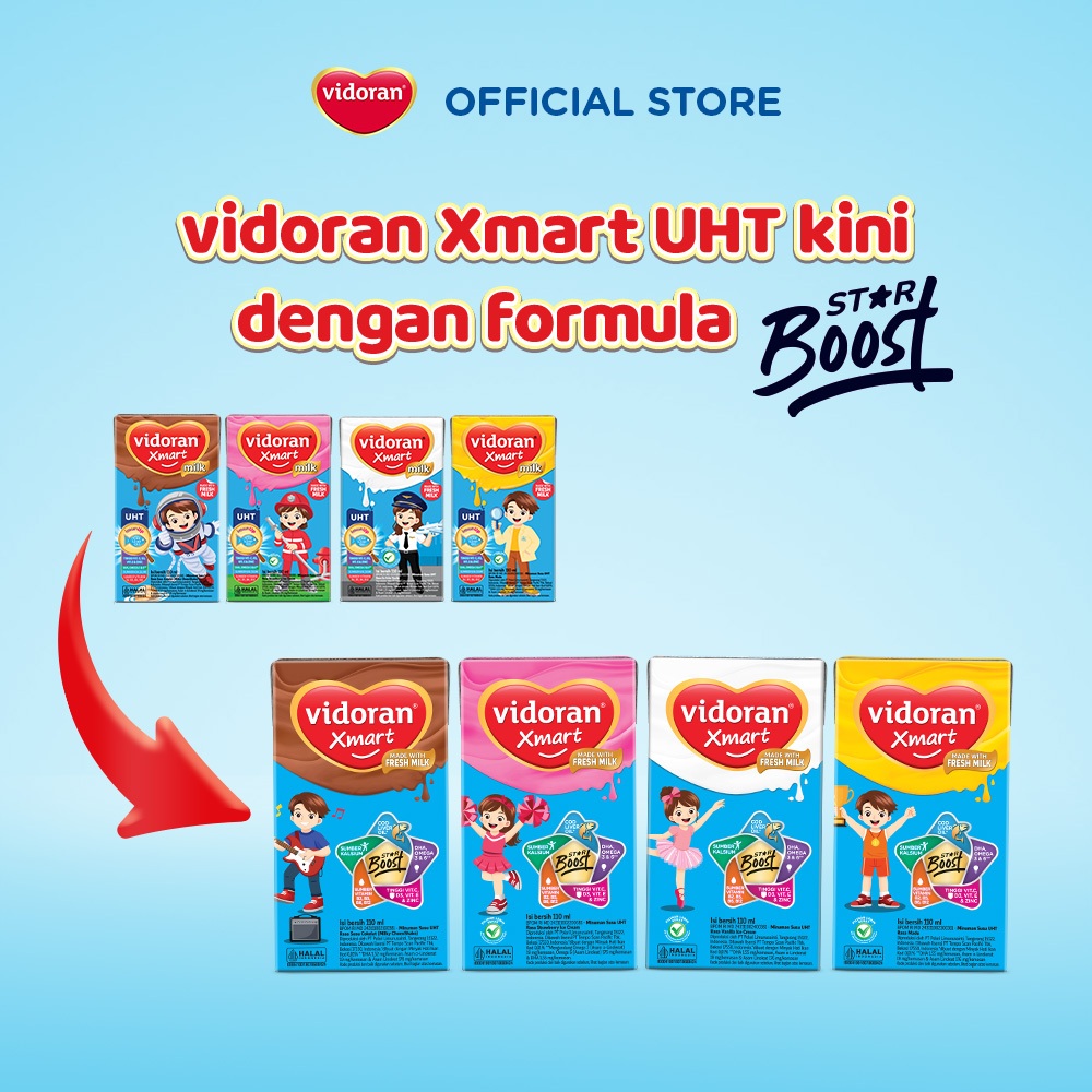 Vidoran Xmart UHT Susu Cair Madu [10pcs / 110 ml] - Exp : 01.2027 - Gambar 2