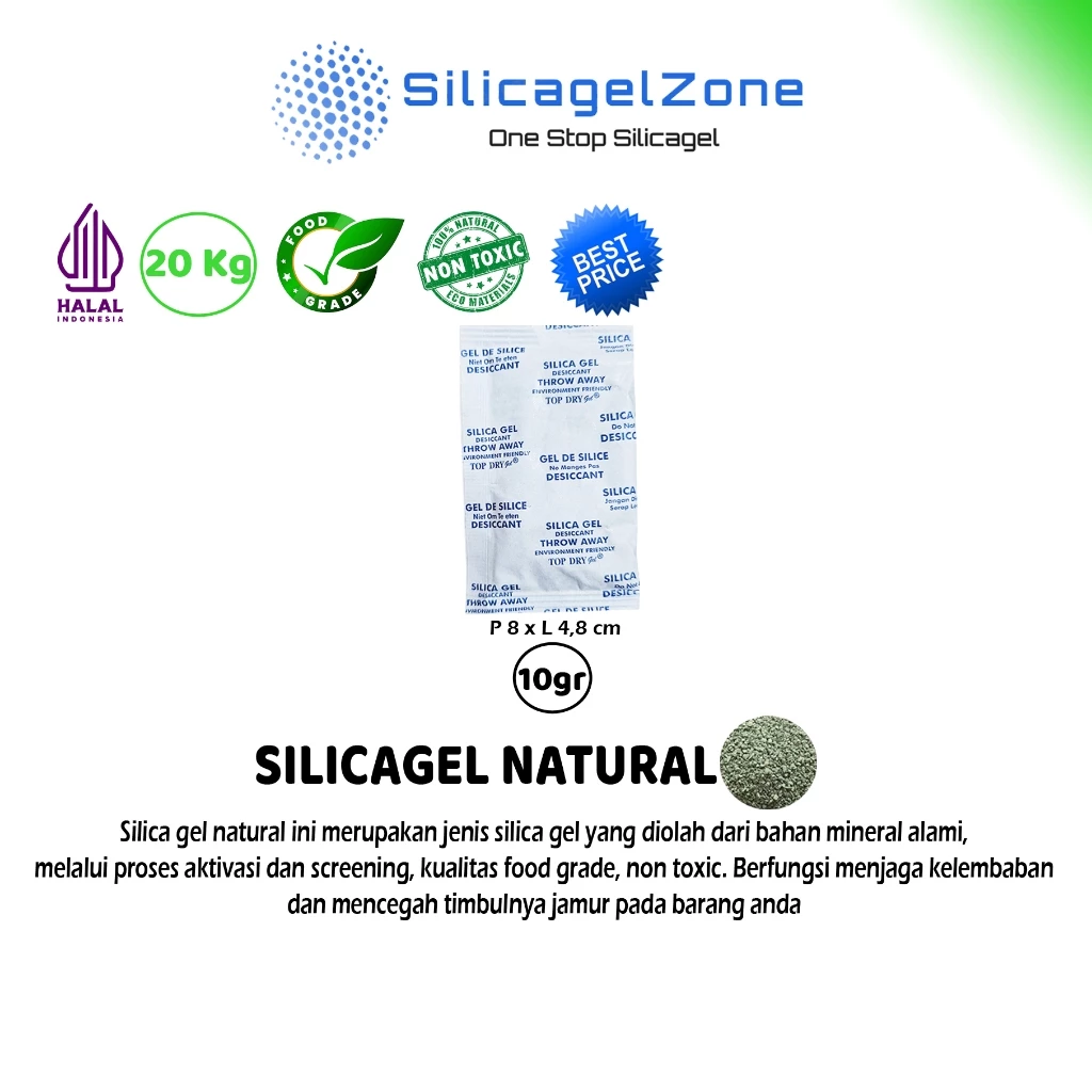 SILICA GEL NATURAL ALAMI 20 KG HALAL HIGH QUALITY - Gambar 2