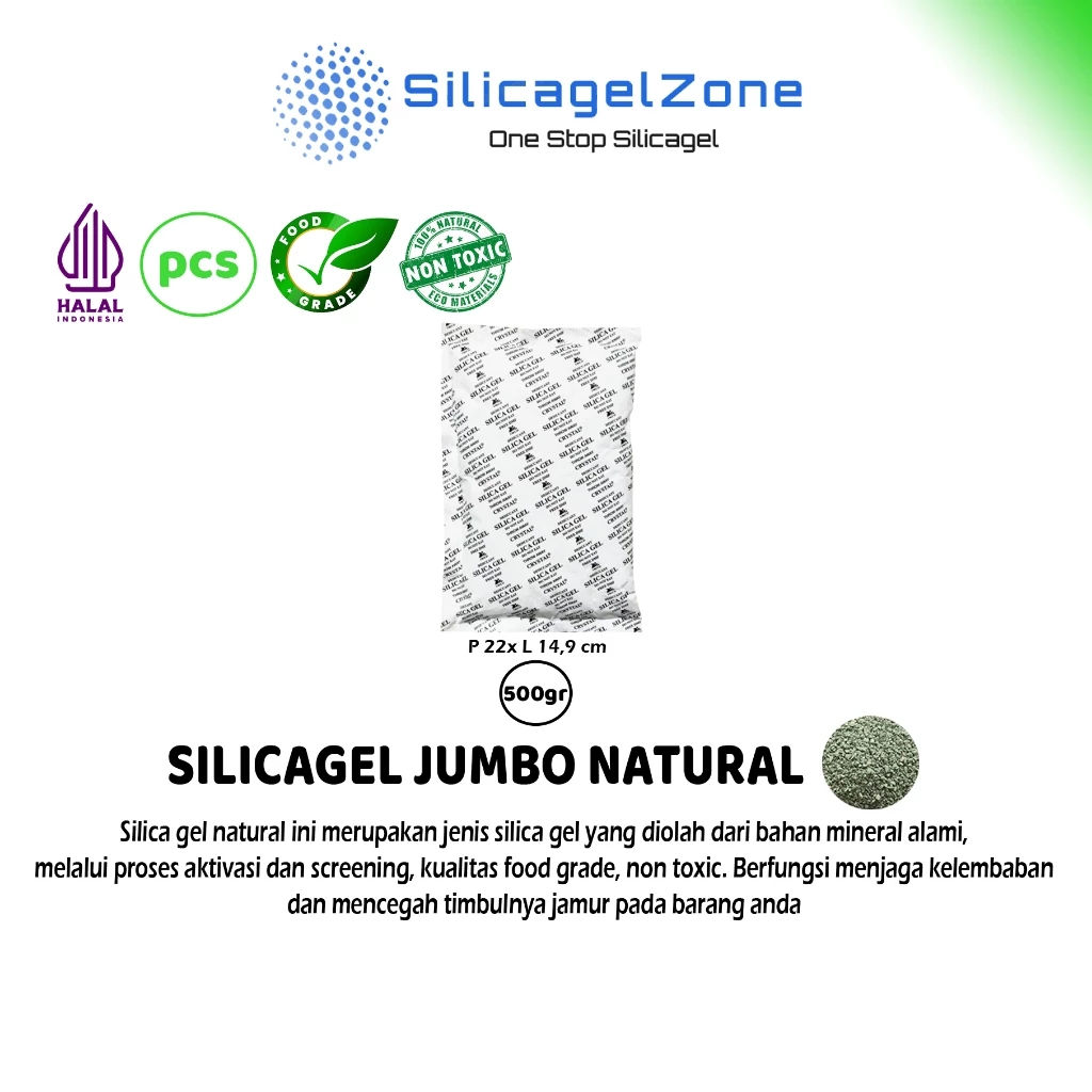 Silica Gel JUMBO NATURAL (PER SACHET 250GR 500GR) HIGH QUALITY FOOD GRADE - Gambar 3