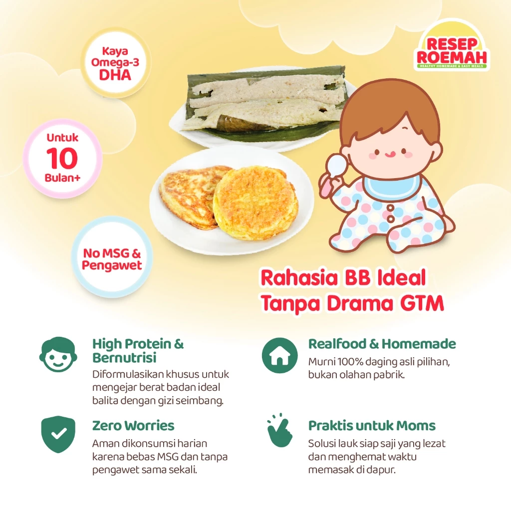 Aneka Lauk BB Booster Healthy Siap Saji By Resep Roemah - Frozen Food Tinggi Protein MPASI Makanan Anak Balita Toddler & Kids - Gambar 2