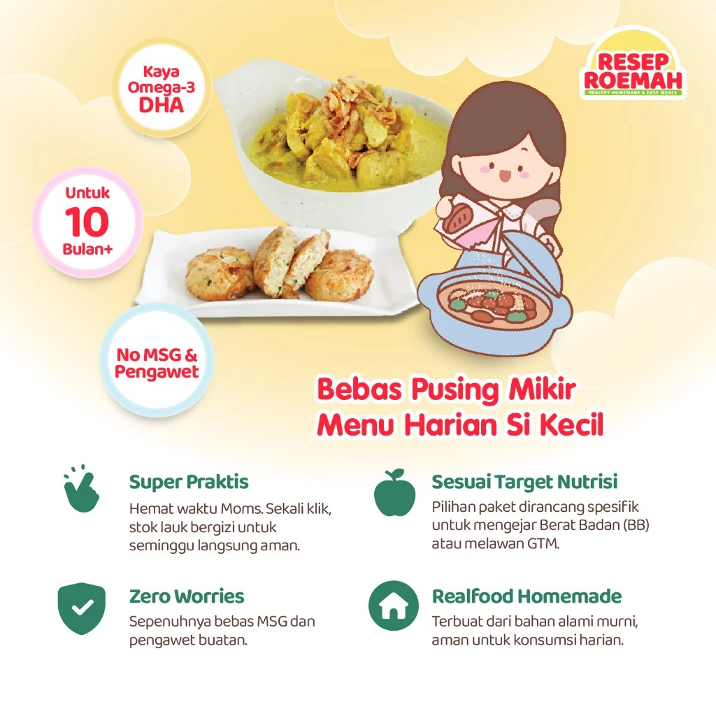 Bundle “One Week One Cart” By Resep Roemah - Bundling Makanan Bergizi Anak & Toddler Lauk Side Dish Soup MPASI BB Booster No MSG Pengawet - Gambar 2