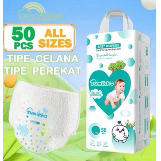 SUMIKKO POPOK BAYI// PAMPERS BAYI NYAMAN TIPE CELANA// READY STOCK - Gambar 2