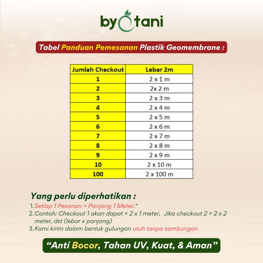 Plastik HDPE Geomembrane Tebal 200 Micron Lebar 2 Meter - Gambar 2