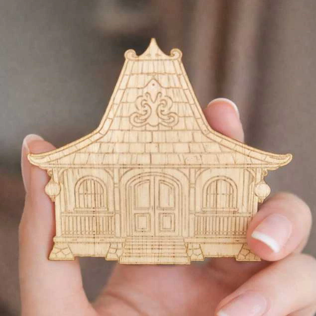 miniatur rumah adat joglo replika bangunan tradisional jawa tengah dekorasi hiasan mahar - Gambar 2