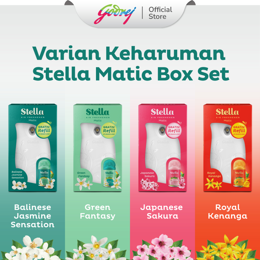 Stella Matic Box Set Green Fantasy - Pengharum Pewangi Ruangan Otomatis - Gambar 4