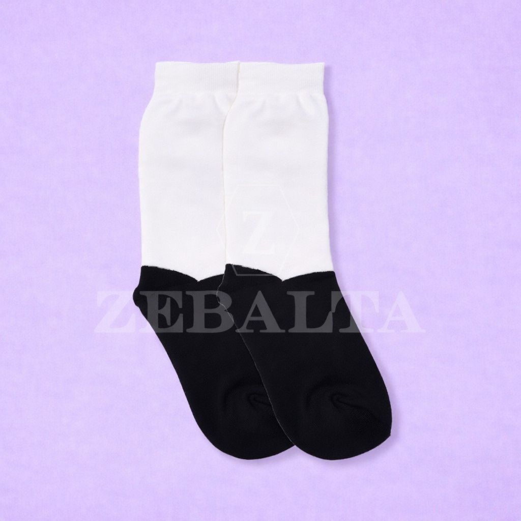 ZEBALTA - [Paket 6&12 Pasang] Kaos Kaki Anak Sekolah Hitam Putih Sd/Smp/Sma - Gambar 3