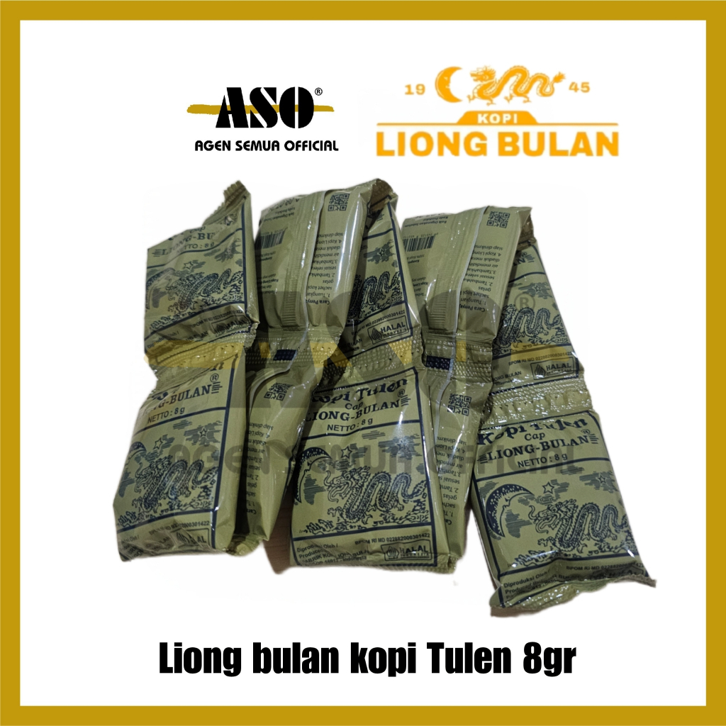 Kopi LIONG BULAN TANPA Gula 8 GR (isi 10) RENCENG PROMO !!!