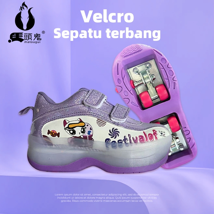 MATOUGUI-sepatu roda/sepatu roda anak Oxelo/Sepatu terbang terbaru untuk anak laki-laki dan perempuan/lampu kedip/tidak licin/anti goyang/lnline skate/star/ukuran dapat disesuaikan/pu/gaya bajaj/mode skateboard - Gambar 4