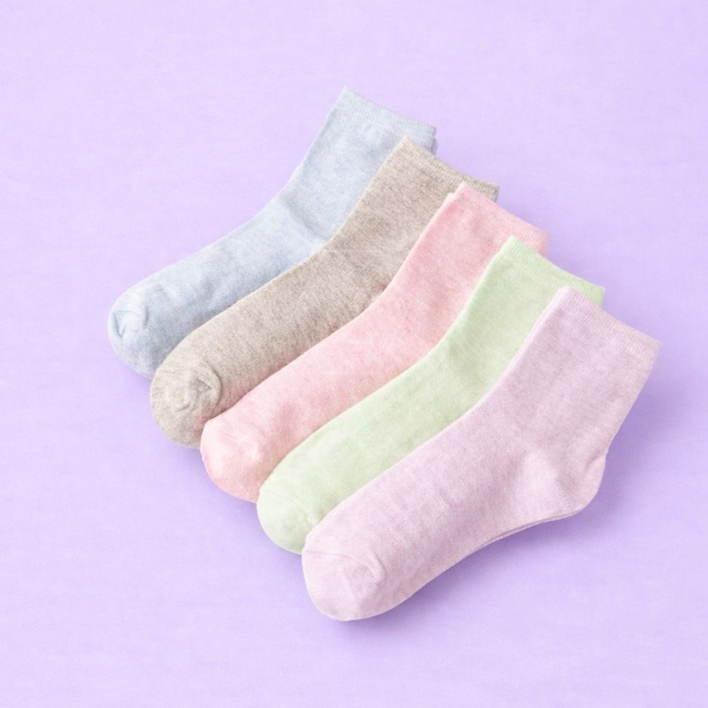 ZEBALTA - [Paket 12 Pasang] Kaos Kaki Leadis Polos Warna Random - Gambar 4