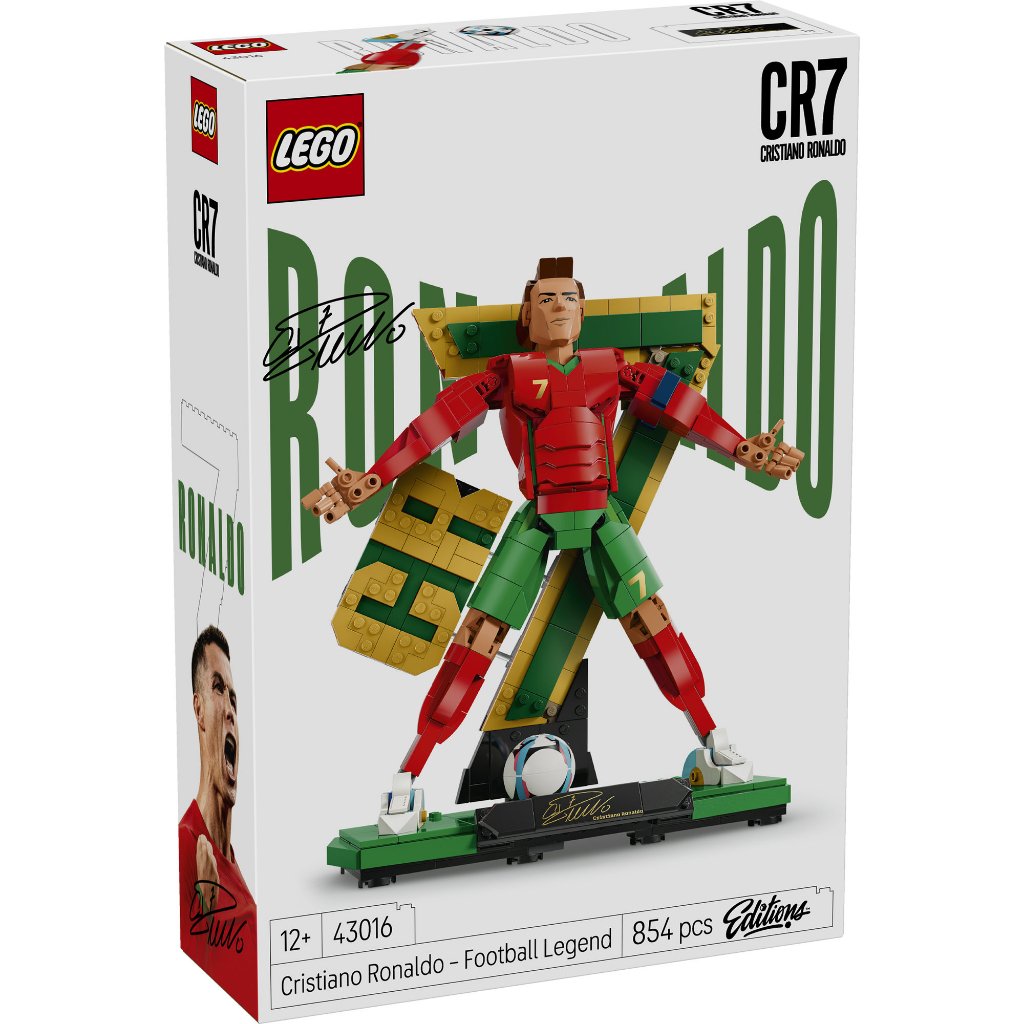 LEGO Editions Football 43016 Cristiano Ronaldo – Soccer Legend (854 Pieces), FIFA World Cup 2026 Collection, Toys, Bricks, Mainan Anak Laki Laki - Gambar 3