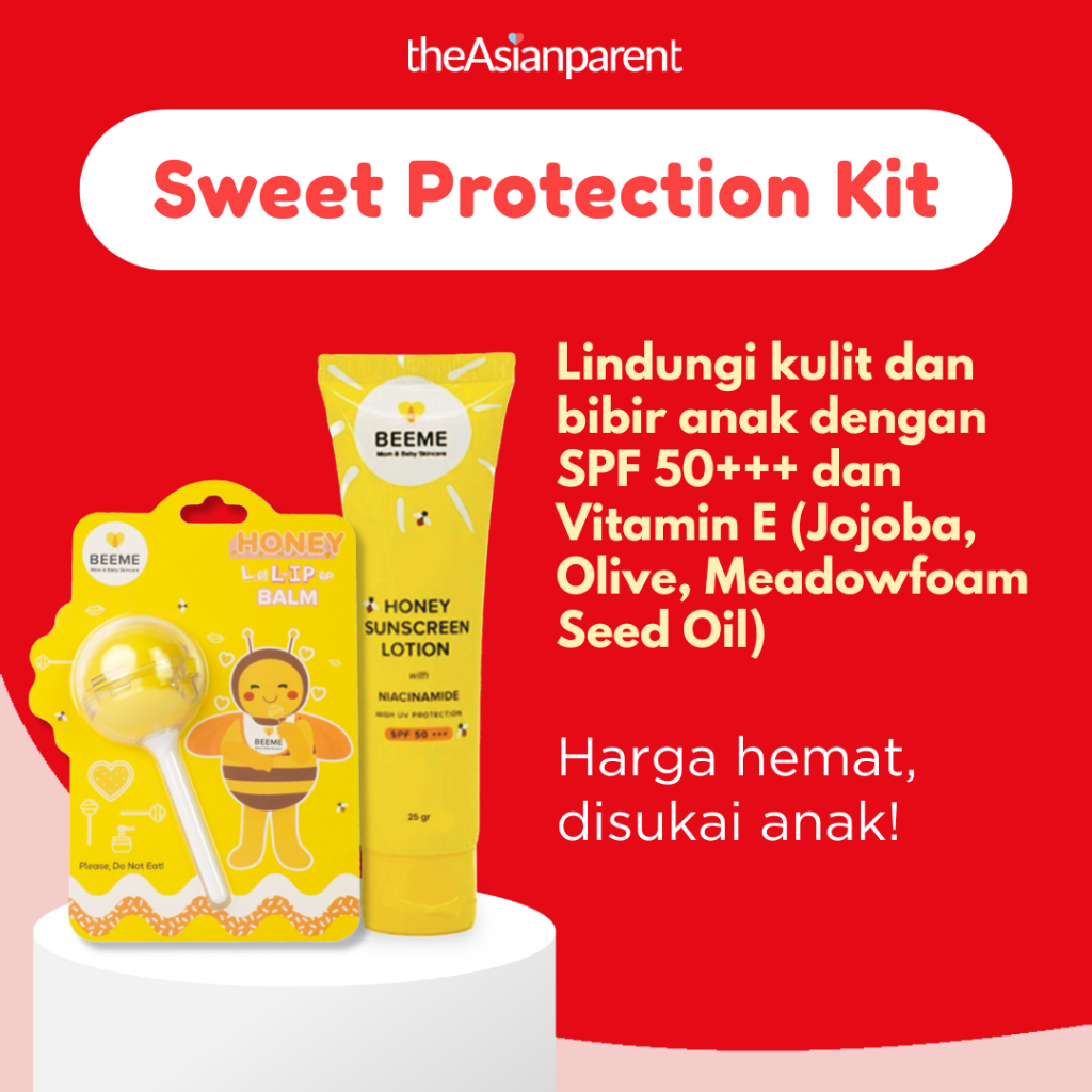 Kit Perlindungan Anak Beeme Sweet Protection Kit SPF 50+++ Dengan Vitamin E Dan Honey Lip Balm