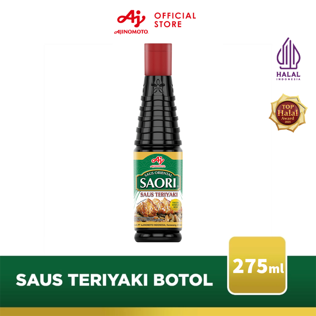 SAORIÂ® Saus Oriental Teriyaki 275ML (1pc) - Saus Ala Jepang Rasa Gurih Manis - Masak Apapun Bisa