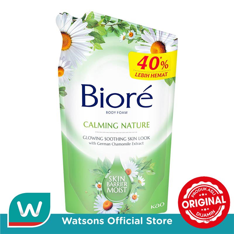 Biore Body Foam Sabun Mandi Cair Calming Nature Pouch 800ml - Glowing Soothing Skin Look