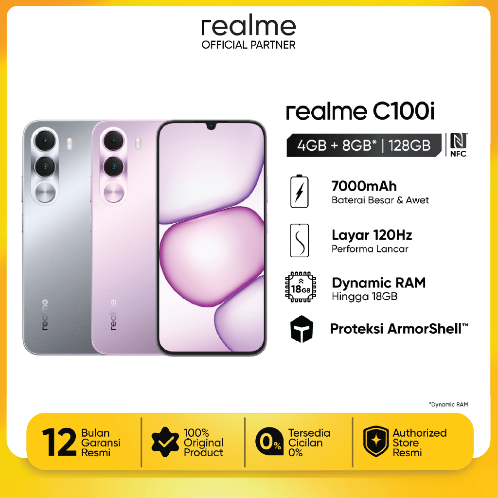 [BUNDLING] realme C100i 4GB/128GB + T200 Lite bundle - Gambar 2