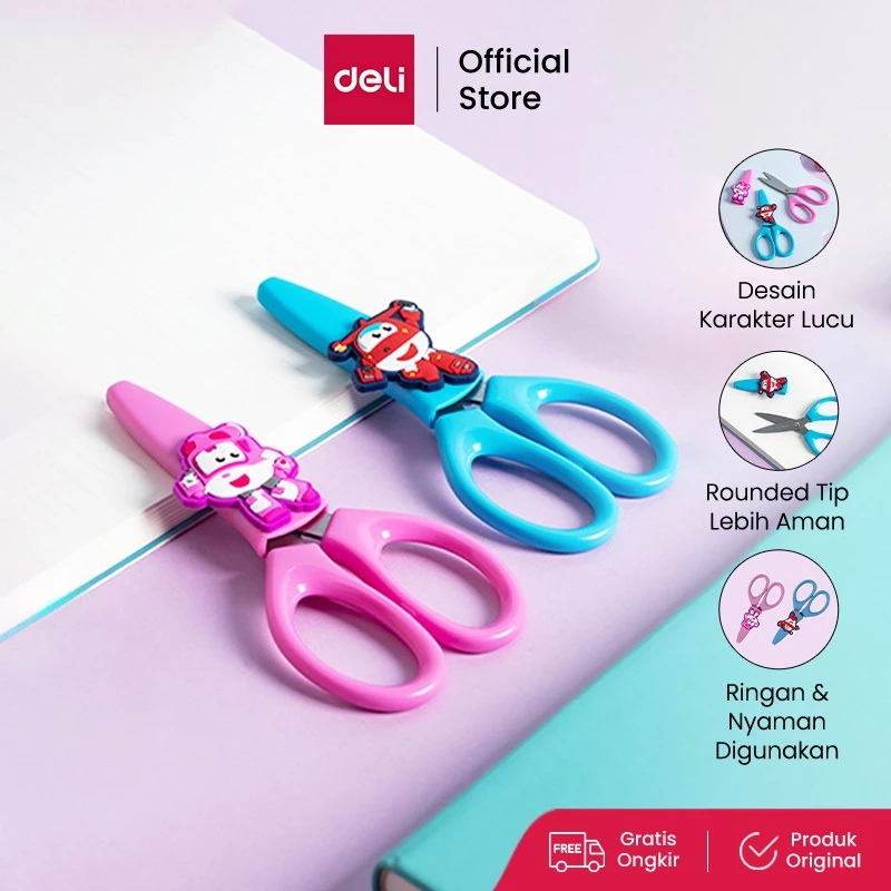 Deli x Super Wings School Scissors / Gunting Anak EM700