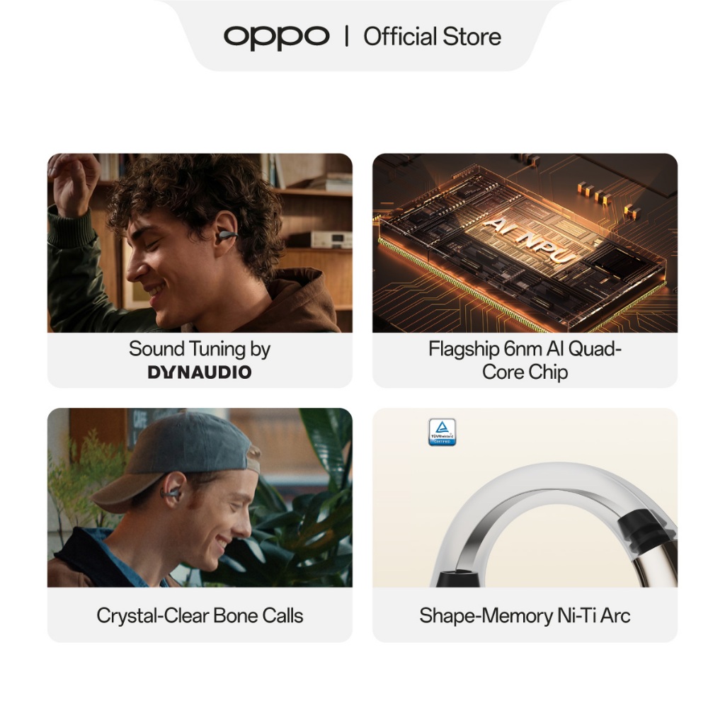 [BARU] OPPO Enco Clip2 Open Earbuds [Sound Tuning by DYNAUDIO, Flagship 6nm AI Quad-Core Chip. Crystal-Clear Bone Calls, Shape-Memory Ni-Tic Arc] - Gambar 3