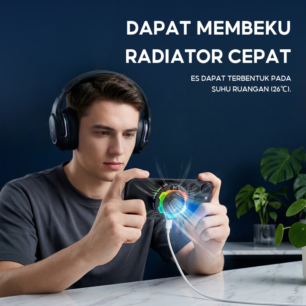 Yodevoe Ponsel Radiator Kipas Tutup Pendingin K53 Generasi Baru Pendingin Beku Mendukung Peningkatan FPS Permainan Bersama PUBG FF - Gambar 3