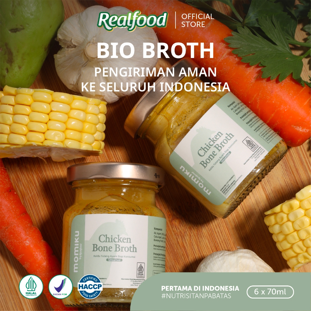 Realfood Chicken Bone Broth Unsalted / Kaldu Tulang Ayam Siap Konsumsi / Bone Broth untuk Dewasa dan Lansia / Collagen / Glutamic Acid / Sendi / Tulang / Daya Ingat / Gut Barrier / Unsalted / Rendah Garam / Low Sodium - Gambar 4