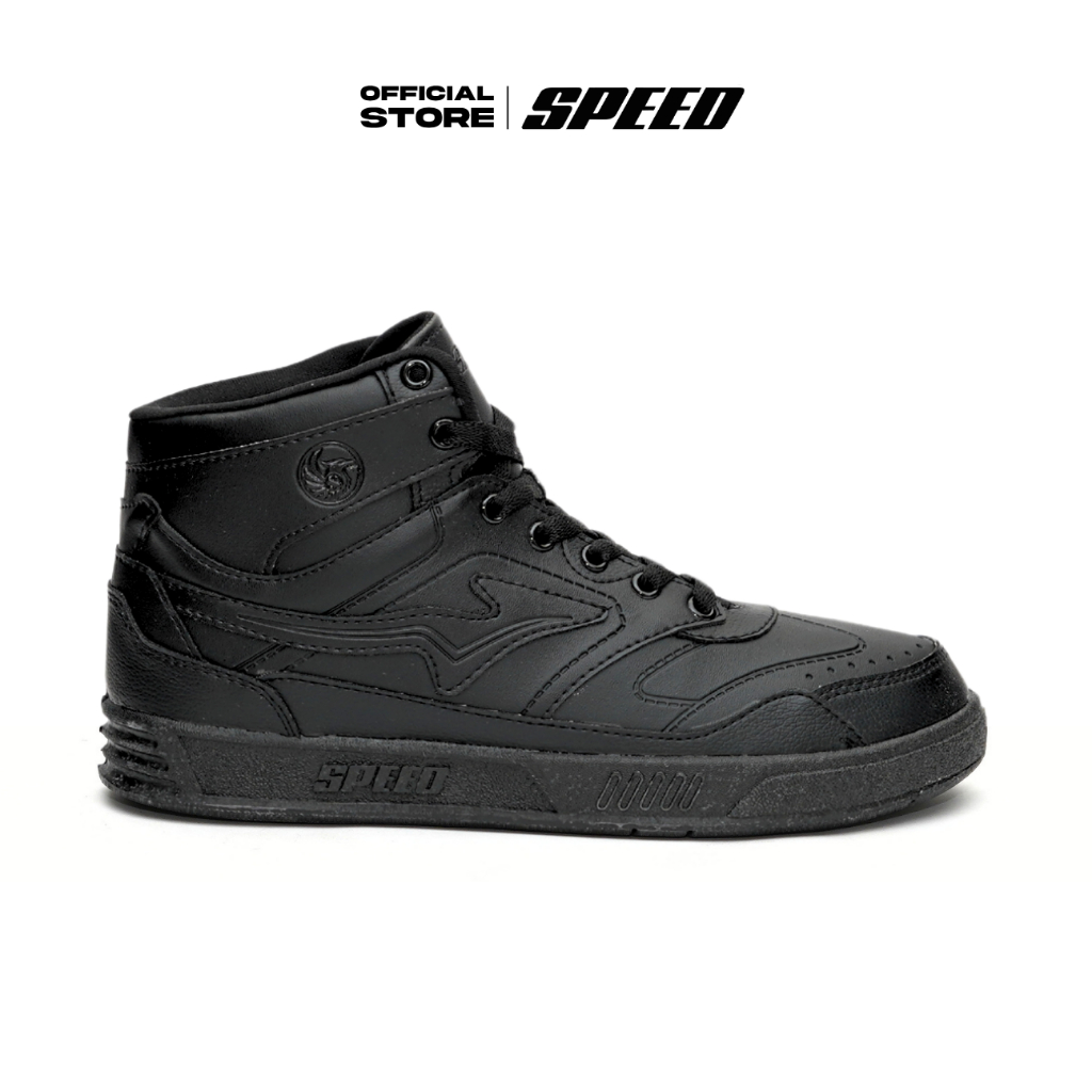 Speed - Royal Hi Koko - Sepatu Sneakers Sekolah Formal Hitam pria wanita dewasa Uk 37-42 - Gambar 3