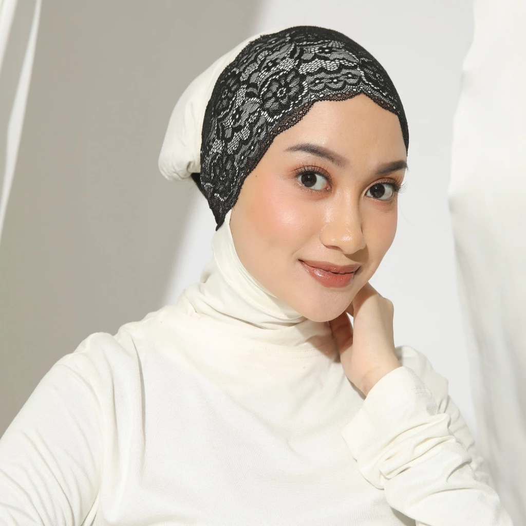 Lozy Hijab - Lace Inner Bandana & Basic (Ciput Renda Bandana dan Tali Belakang Bahan Lace dan Rayon) - Gambar 2