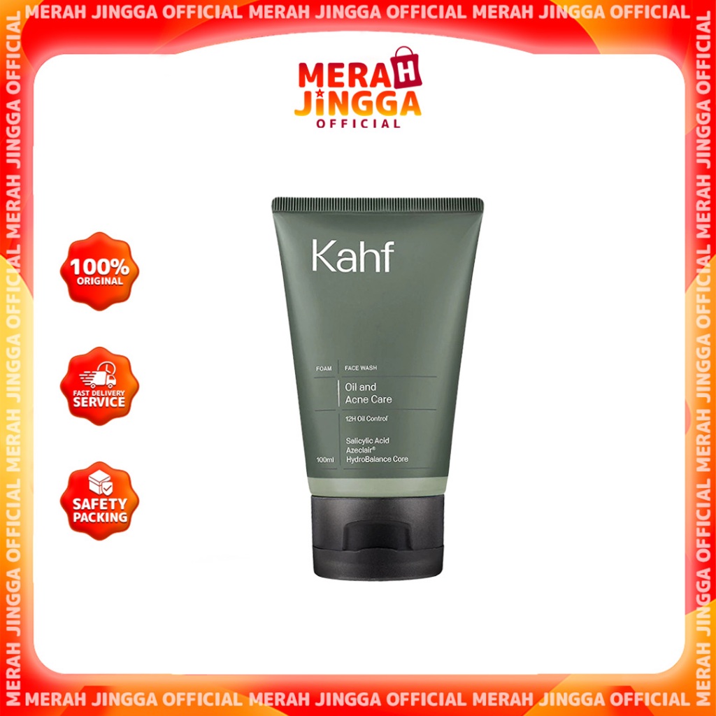 Kahf Oil and Acne Care Face Wash - Sabun Pembersih Wajah Pria Untuk Jerawat / Merah Jingga Official