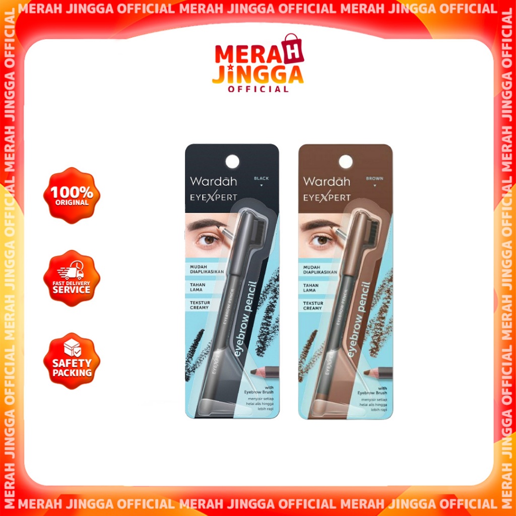 Wardah Eyexpert Eyebrow Pencil - Pensil Alis Eye Brow / Merah Jingga Official