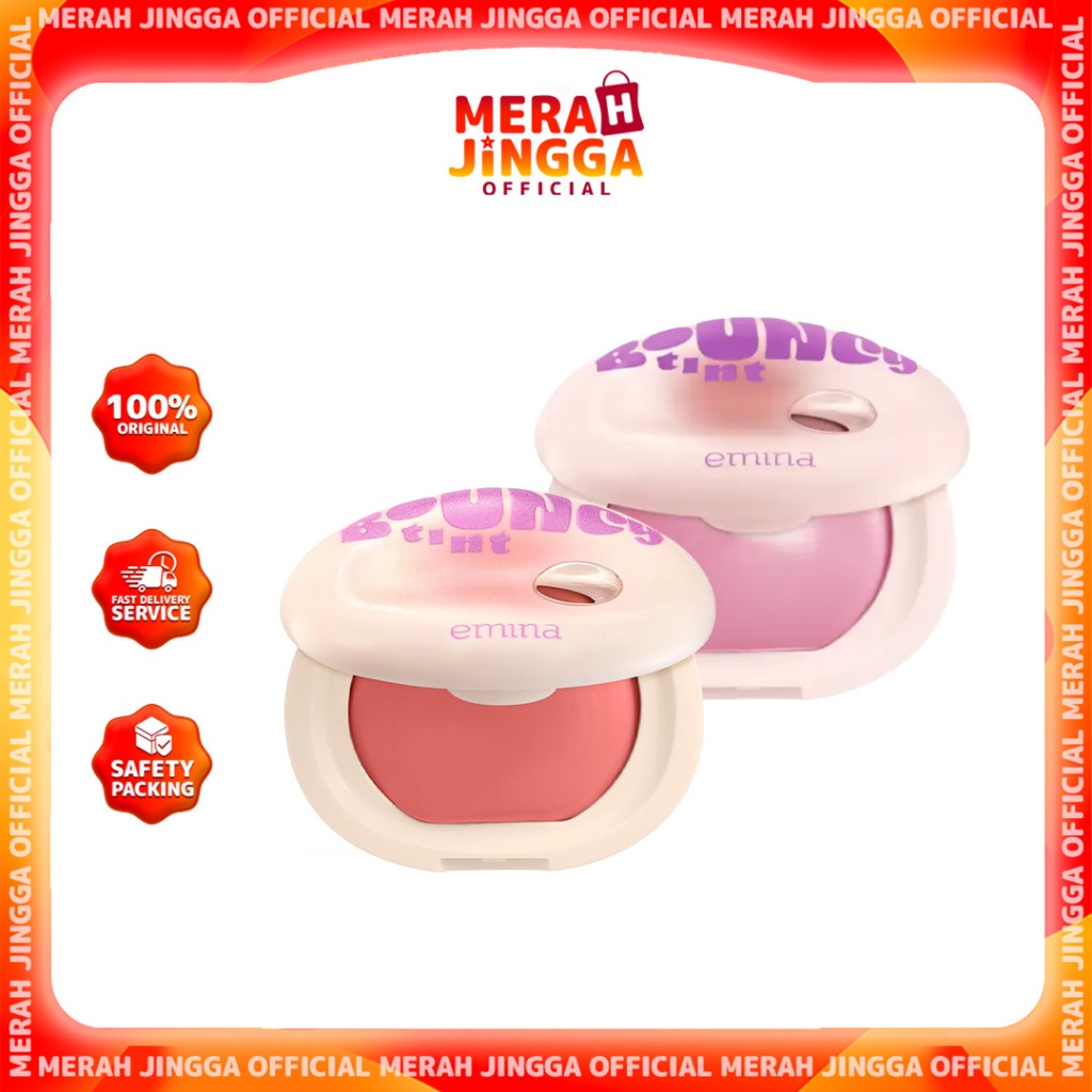 Emina Bouncy Tint 3 in 1 Lip Cheek, Eye Blurry Lip Color SPF 15 PA+++ / Merah Jingga Official