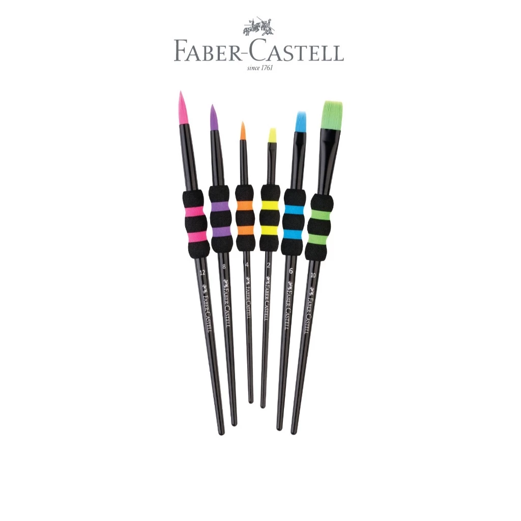 Faber-Castell GRIP BRUSH SET BLACK - KUAS MELUKIS PREMIUM 6 SIZE - Gambar 2
