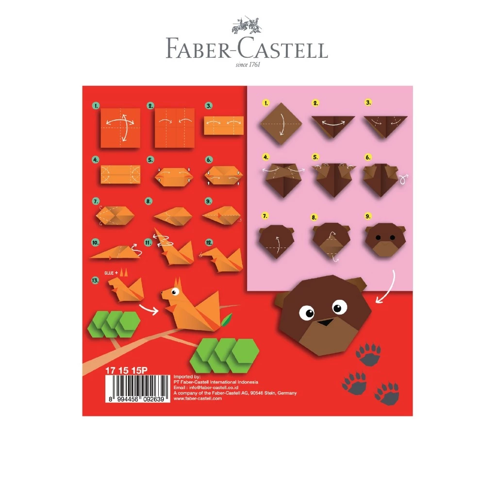 Faber-Castell ORIGAMI WASHI PAPER DOUBLE SIDED COLOURS - 50 SHEETS - 20 WARNA - Gambar 2