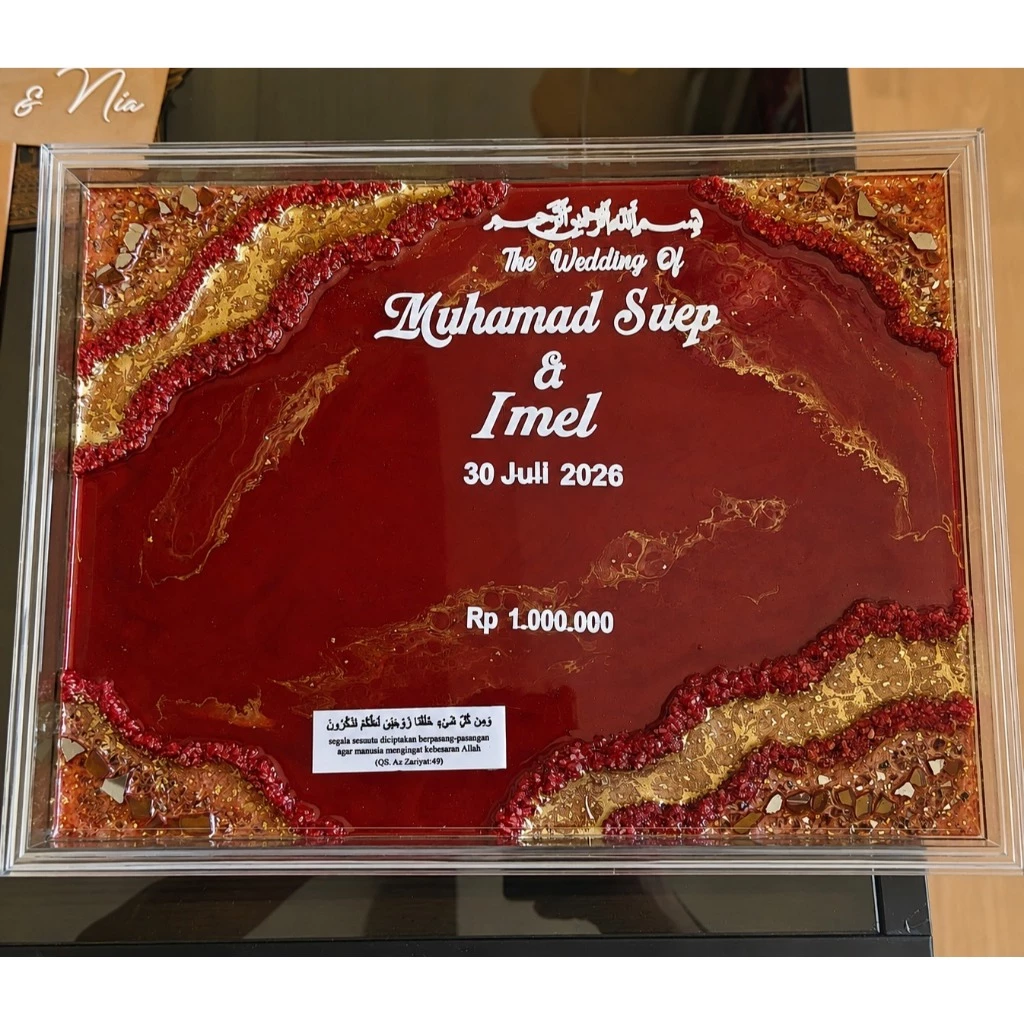 Custom resin mahar box akrilik 30x40 MAHAR RESIN ART CUSTOM KOSONGAN UNTUK DIY MAHAR RESIN