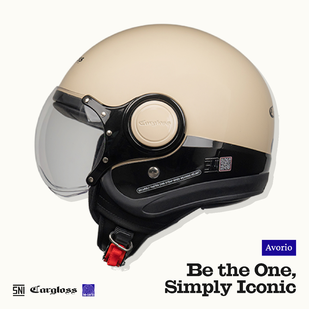 Cargloss M One Retro Helm Half Face - Avorio