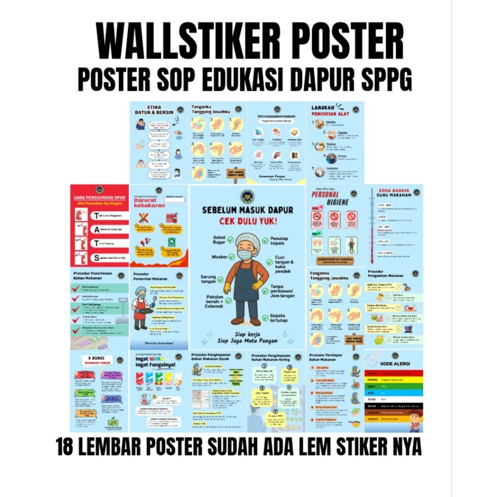 Wallsticker Stickers Kitchen Poster Sppg Mbg Kitchen Poster sppg Poster ...