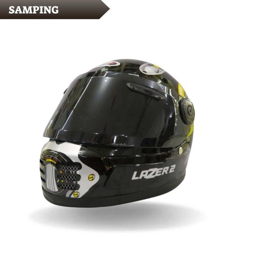 WEST Helm Anak Full Face ABS Hitam Keras All Size Visor Ventilasi Anak Laki-Laki - Gambar 3