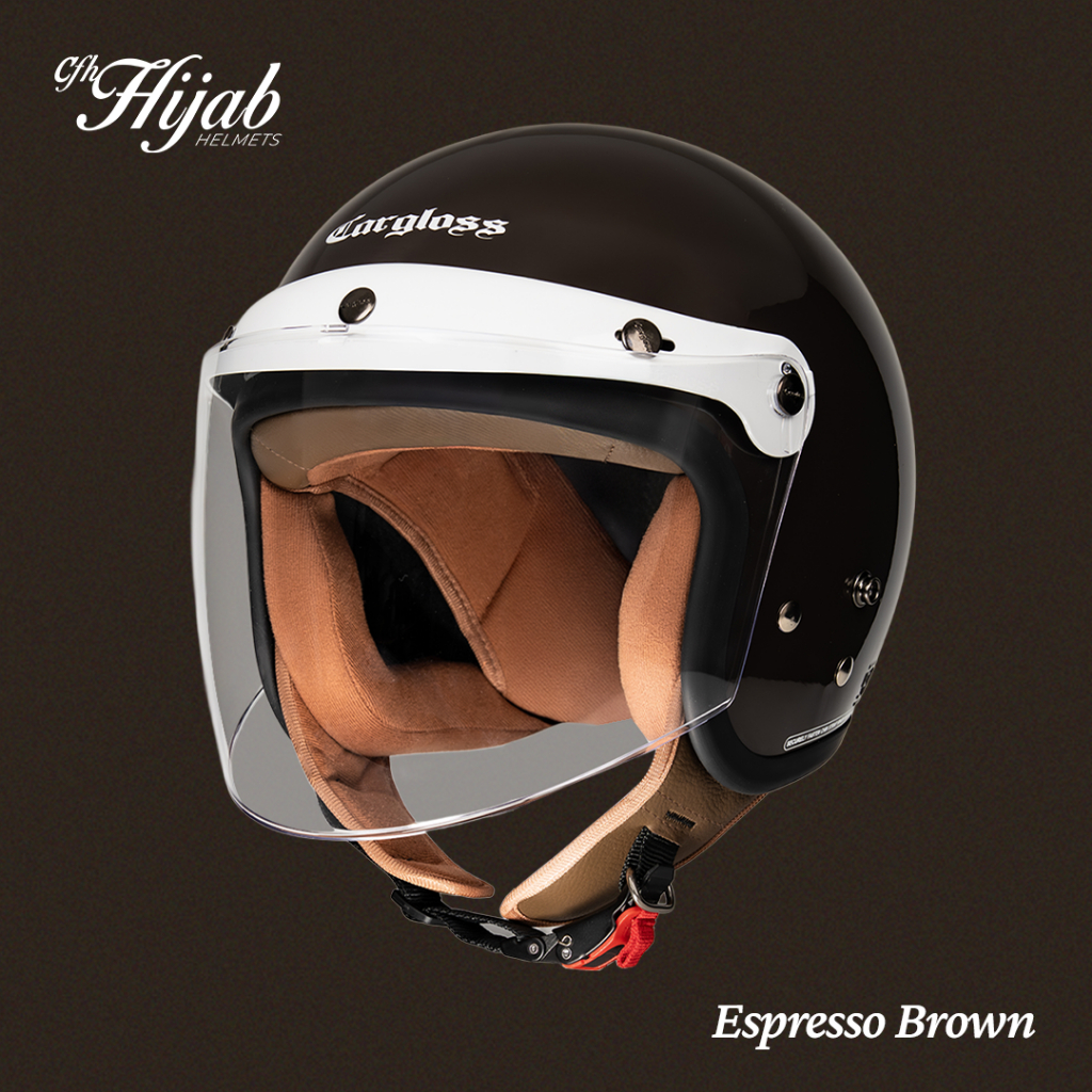Cargloss CFH Hijab Retro Helm Half Face - Gambar 4