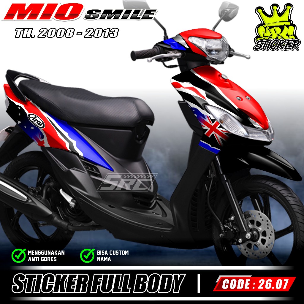 Latest Full Body Decal Sticker Yamaha Mio Smile Year 2008 2009 2010 ...