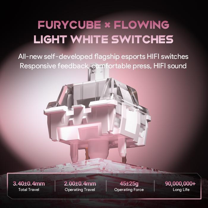 FURYCUBE V68 / V-68 Mechanical Gaming Keyboard 3-5pin Hotswap Metal Knob Rgb Backlit Wired Office Keyboard - Gambar 3