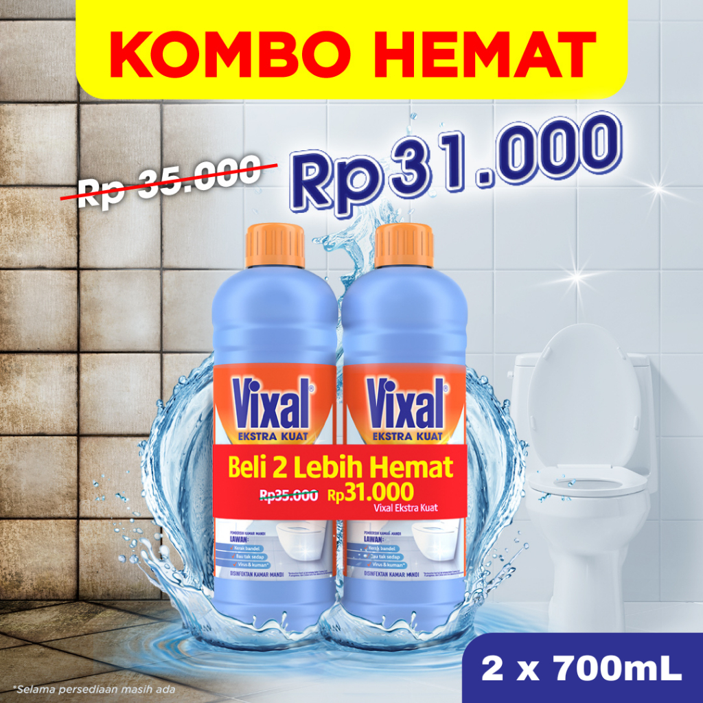 [BELI 2 LEBIH HEMAT] Vixal Pembersih Porselen & Kamar Mandi HCl Anti Kerak Bandel Ekstra Kuat 700G