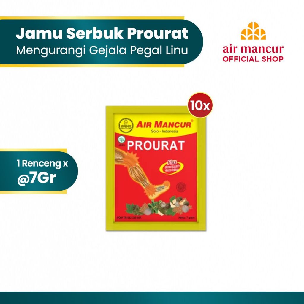 Air Mancur Jamu Serbuk Prourat 10x7gr - Mengurangi Gejala Pegal Linu