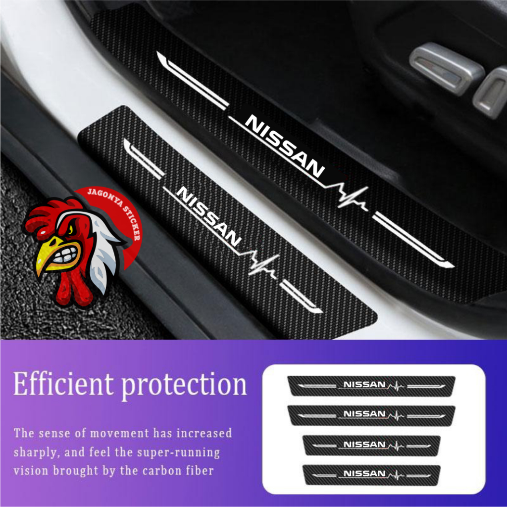 9pcs carbon stickers for Nissan grand Livina, trunk door protector ...