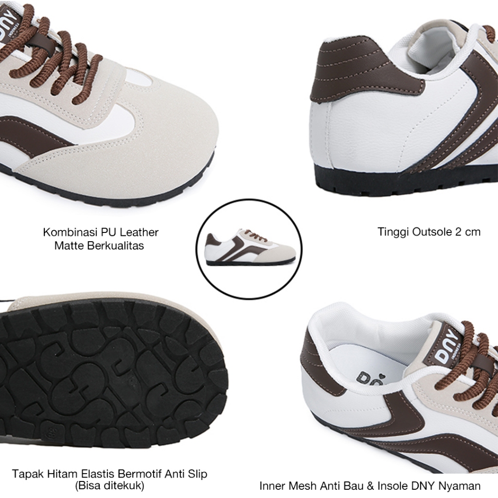 Sepatu DNY Sneakers Cewek Kekinian Sepatu Sekolah Back To School Wanita Hitam Spatu Olahraga Sport gym Import SP-400 - Gambar 3