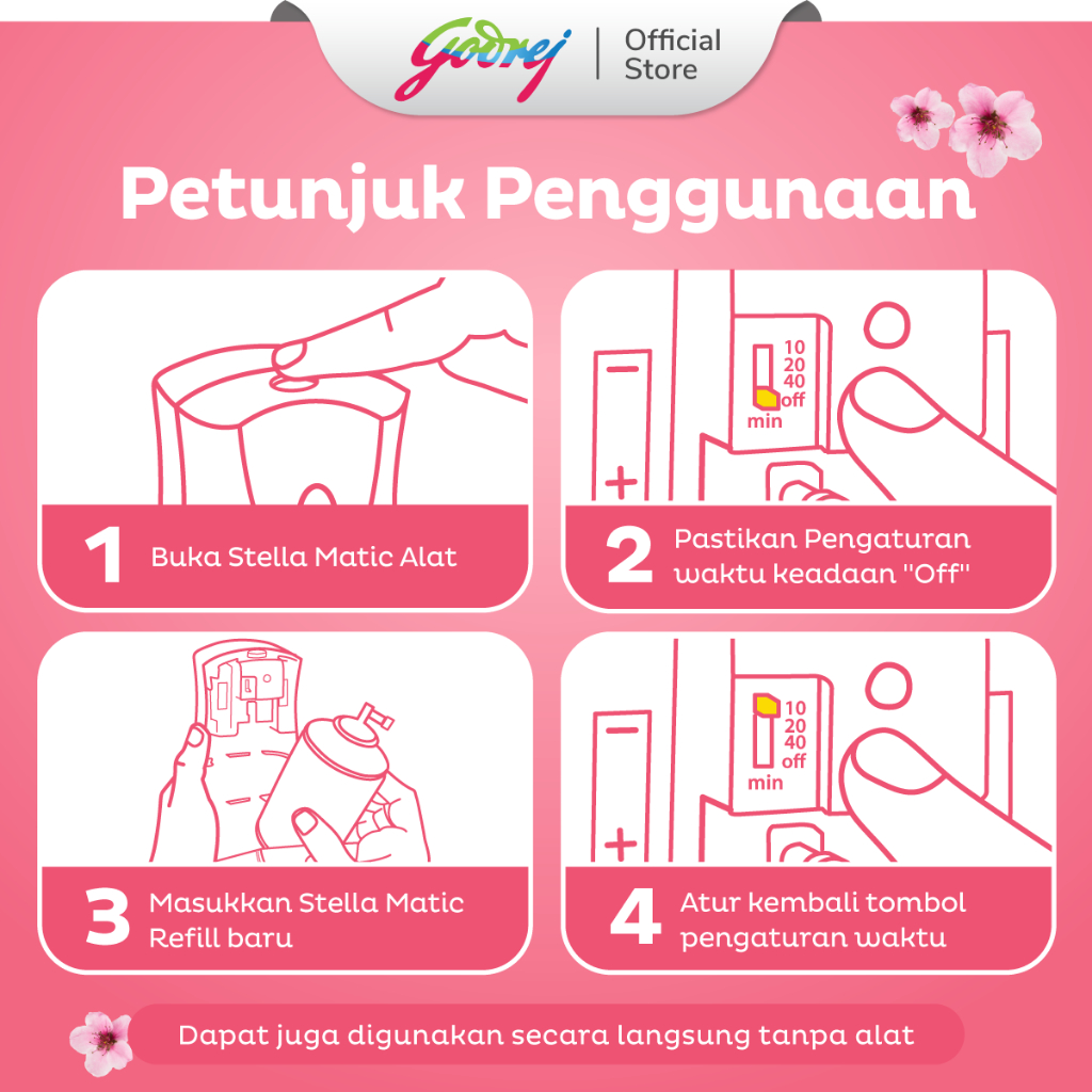 Stella Matic Box Set Japanese Sakura - Pengharum Pewangi Ruangan Otomatis - Gambar 3