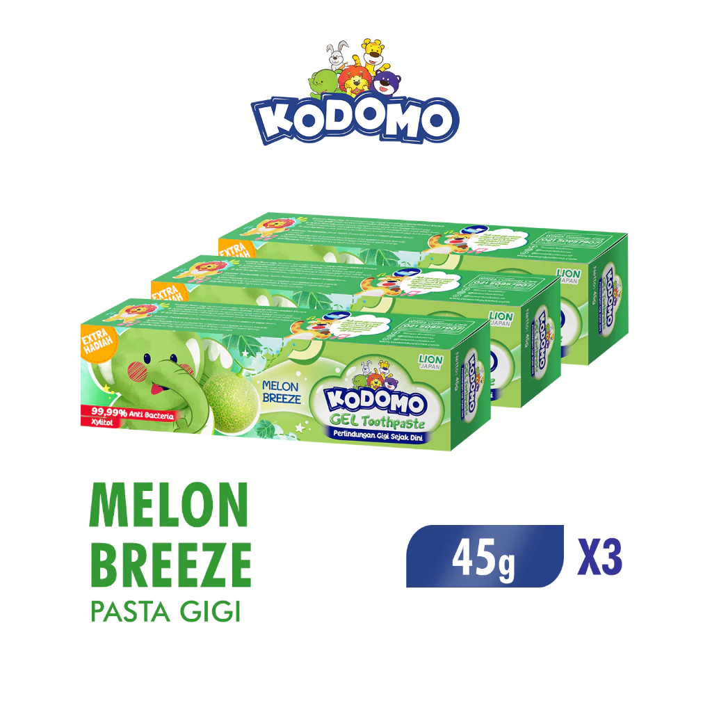 Kodomo Pasta Gigi Melon Breeze Tube 45 gr x3
