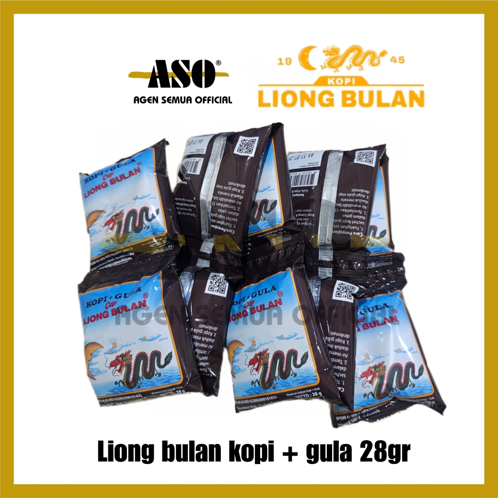 Kopi LIONG BULAN Plus Gula 28 GR ( ISI 10 ) RENCENG
