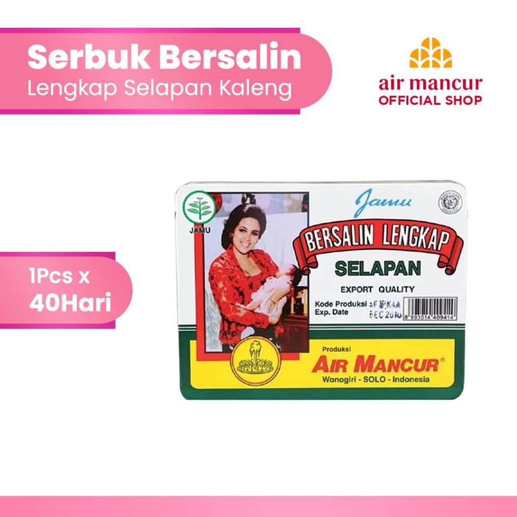 Air Mancur Jamu Serbuk Bersalin Lengkap Selapan 40 Hari Kaleng - Melahirkan