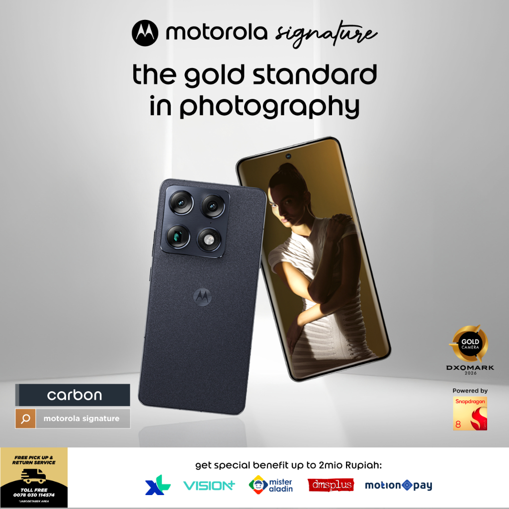 Motorola Signature - Snapdragon8 Gen5 - MotoAI - 6.99mm - 6.8" AMOLED 165Hz - Sound by BOSE - Sony LYT828 OIS Rear (GOLD DxOMark) + LYT600 100xZoom + 50MP LYT500 Selfie - 5200mAh Si/C 90Wwired/50W WLC - Gambar 3