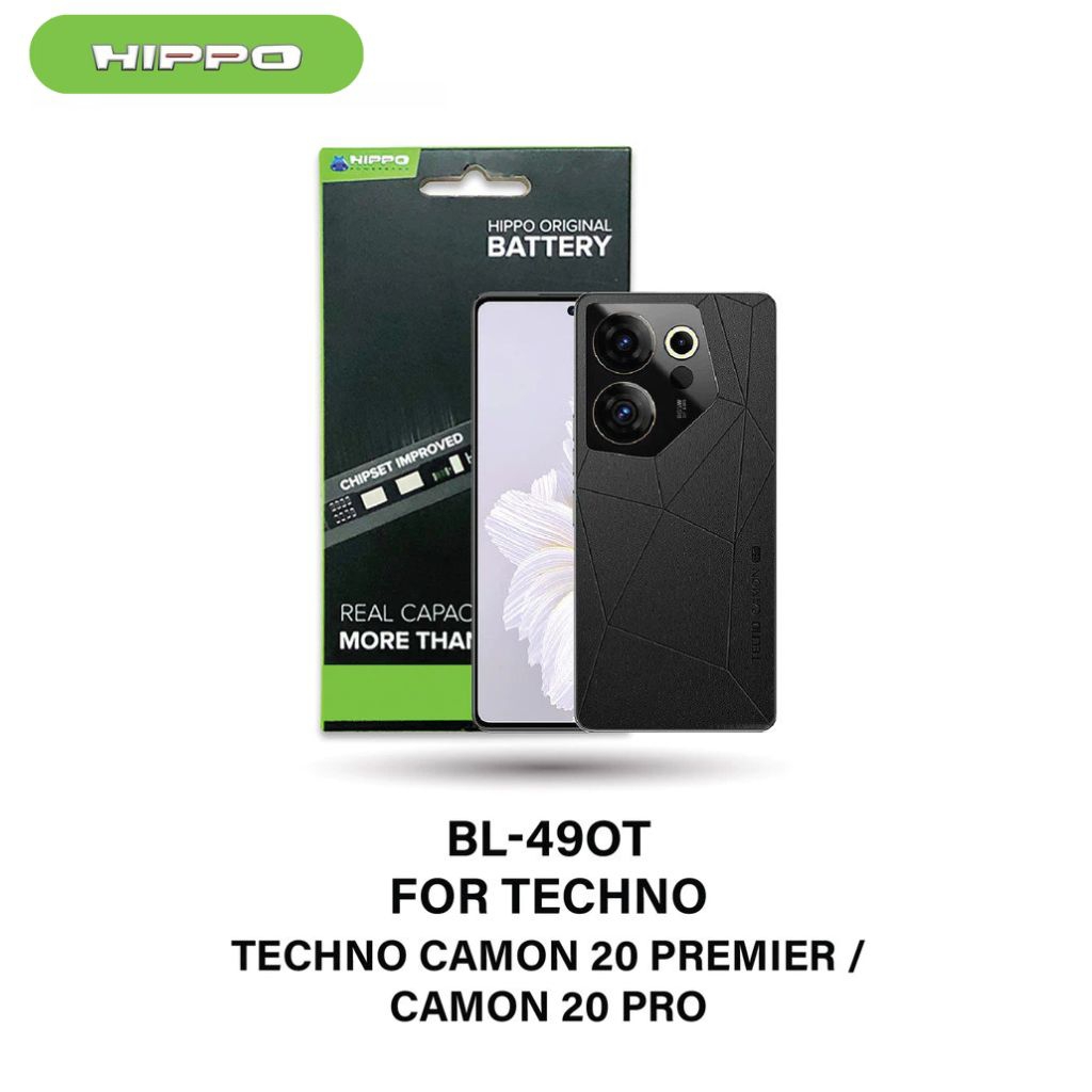Hippo Baterai BL-49OT TECHNO CAMON 20 PREMIER / CAMON 20 PRO 5000mAh Battery Batere Batrai Batre Original Cell Garansi resmi